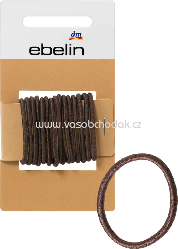 ebelin Haargummis klein/dünn braun, 15 St