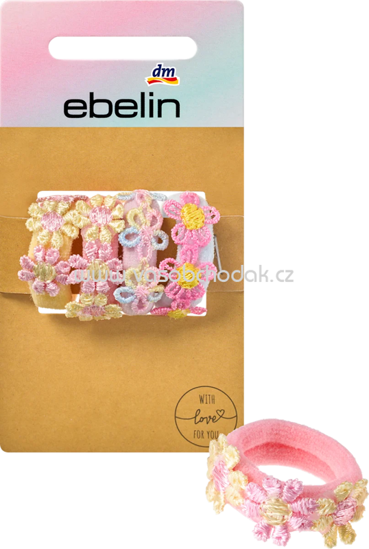 ebelin Haargummis mit Blumen-Applikationen, bunt, 4 St ebelin Haargummis mit Blumen-Applikationen, bunt, 4 St
