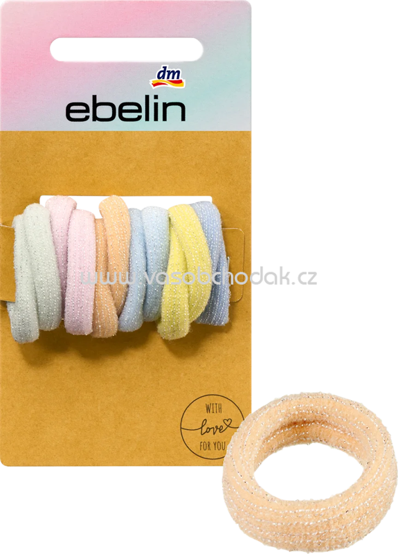 ebelin Haargummis mit Glitzerfaden, 12 St ebelin Haargummis mit Glitzerfaden, 12 St