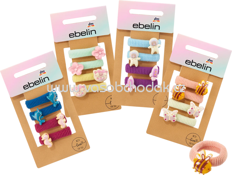ebelin Haargummis mit verschiedenen Motiven, 4 St ebelin Haargummis mit verschiedenen Motiven, 4 St