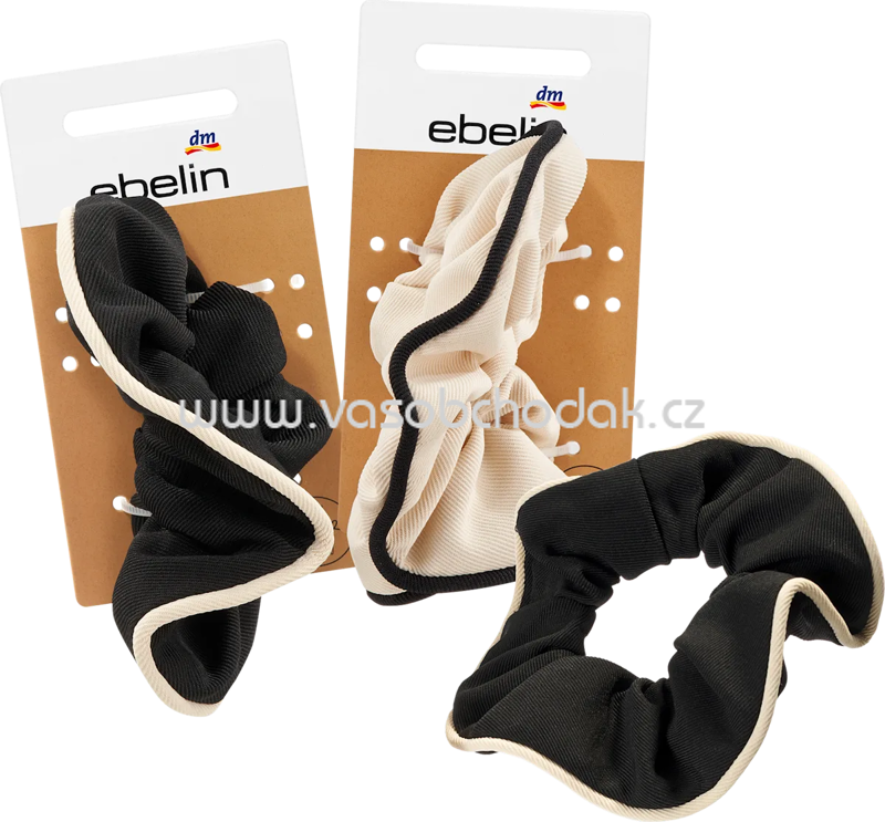 ebelin Scrunchie schwarz/beige, 1 St ebelin Scrunchie schwarz/beige, 1 St
