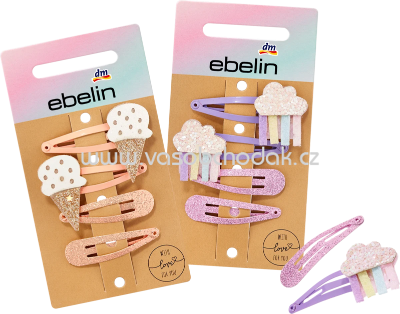 ebelin Haarclips Eis/Wolke, 4 St ebelin Haarclips Eis/Wolke, 4 St