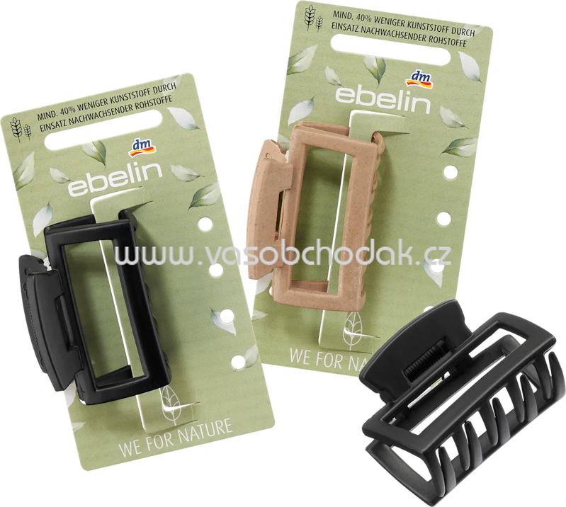 ebelin Haarklammer recycelt, schwarz/rosa, 1 St ebelin Haarklammer recycelt, schwarz/rosa, 1 St