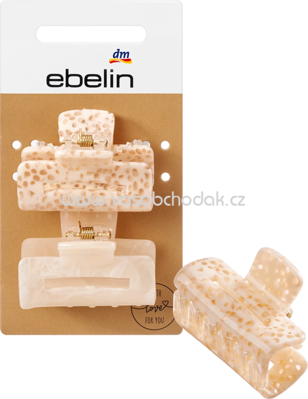 ebelin Haarklammern eckig midi creme, braun, 2 St ebelin Haarklammern eckig midi creme, braun, 2 St