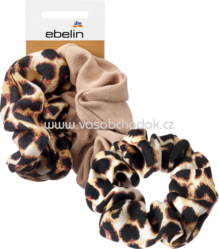 ebelin Scrunchies Leo-Print, beige, 2 St ebelin Scrunchies Leo-Print, beige, 2 St