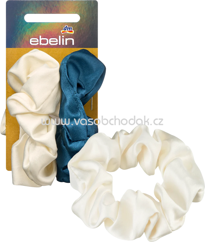 ebelin Scrunchies recycelt, blau/creme, 2 St ebelin Scrunchies recycelt, blau/creme, 2 St