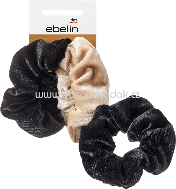 ebelin Scrunchies Samt-Optik schwarz, beige, 2 St ebelin Scrunchies Samt-Optik schwarz, beige, 2 St