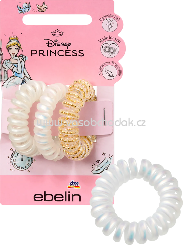 ebelin Spiralhaargummi-Set inspiriert von Disney's Cinderella, 3 St ebelin Spiralhaargummi-Set inspiriert von Disney's Cinderella, 3 St