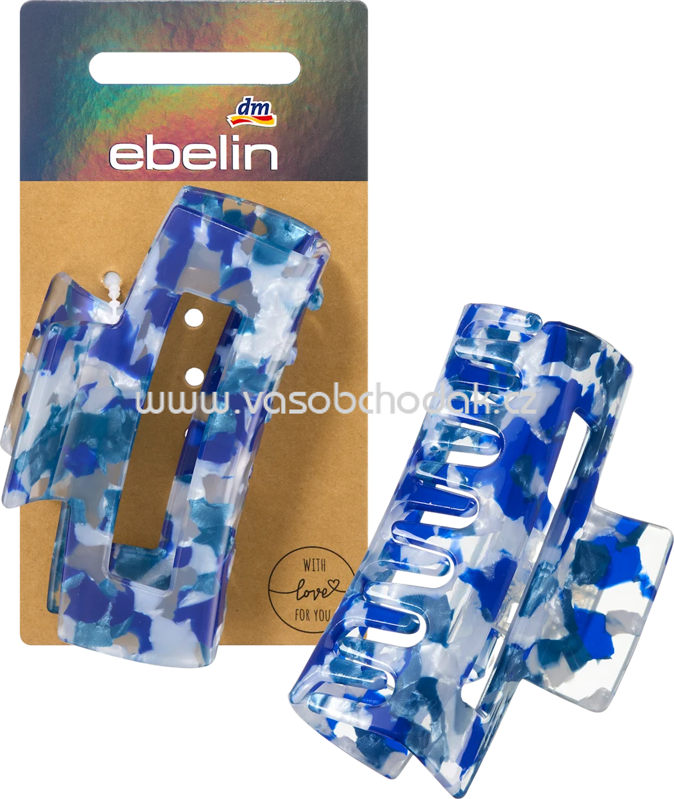 ebelin Haarklammer Acryl mit Cut-Out, blau, 1 St ebelin Haarklammer Acryl mit Cut-Out, blau, 1 St