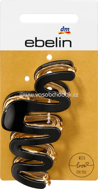 ebelin Haarklammer Wellenform schwarz Gold-Optik, 1 St ebelin Haarklammer Wellenform schwarz Gold-Optik, 1 St