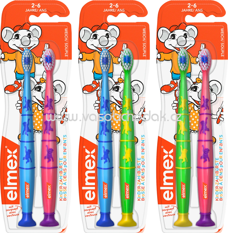 elmex Zahnbürste Kinder, 2-6 Jahren, 2 St elmex Zahnbürste Kinder, 2-6 Jahren, 2 St