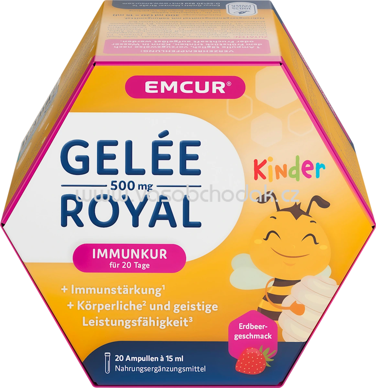 EMCUR Gelee Royal 500 Kinder Ampullen Erdbeere 20 St, 300 ml EMCUR Gelee Royal 500 Kinder Ampullen Erdbeere 20 St, 300 ml
