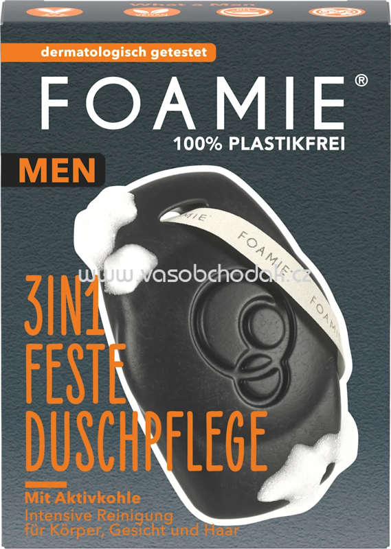 Foamie Festes Duschgel Men mit Aktivkohle 3in1, 90 g Foamie Festes Duschgel Men mit Aktivkohle 3in1, 90 g