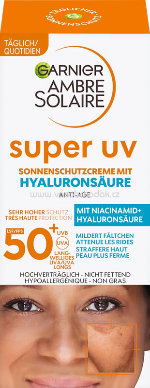 Garnier Ambre Solaire Sonnencreme Gesicht super UV Anti-Age, LSF 50+, 50 ml Garnier Ambre Solaire Sonnencreme Gesicht super UV Anti-Age, LSF 50+, 50 ml