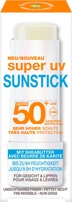 Garnier Ambre Solaire Sonnenstick Gesicht & Lippenpflege super UV mit Sheabutter, LSF 50, 9 ml Garnier Ambre Solaire Sonnenstick Gesicht & Lippenpflege super UV mit Sheabutter, LSF 50, 9 ml