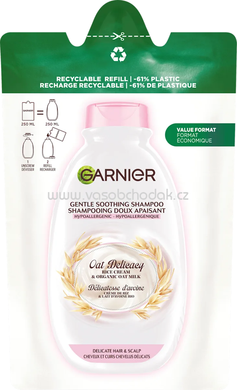 GARNIER Shampoo Hafer Nachfüllpack, 250 ml GARNIER Shampoo Hafer Nachfüllpack, 250 ml