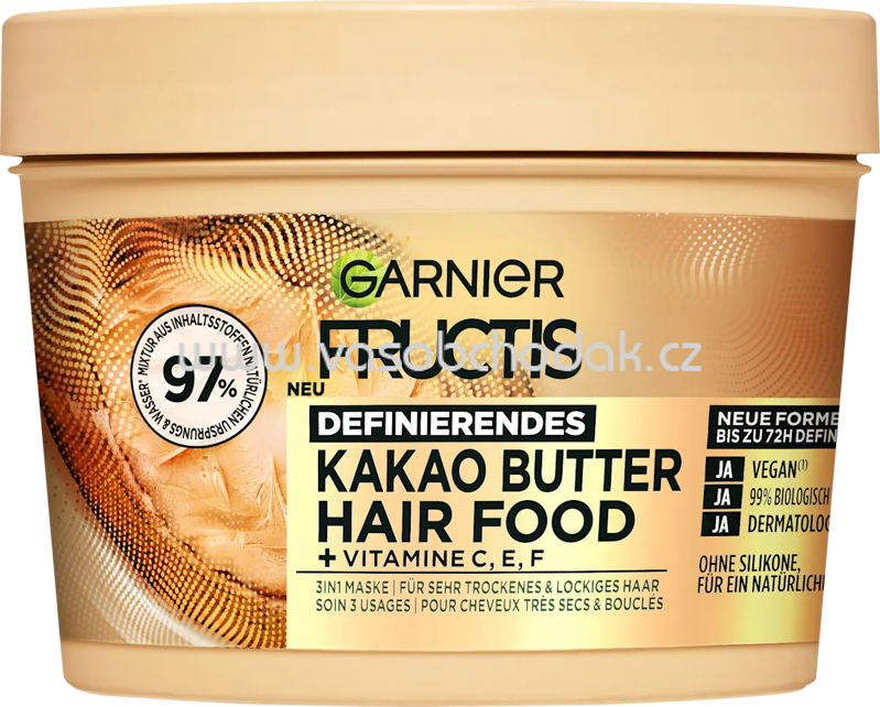 GARNIER FRUCTIS Haarkur Kakao Butter Hair Food 3in1 Maske, 400 ml GARNIER FRUCTIS Haarkur Kakao Butter Hair Food 3in1 Maske, 400 ml