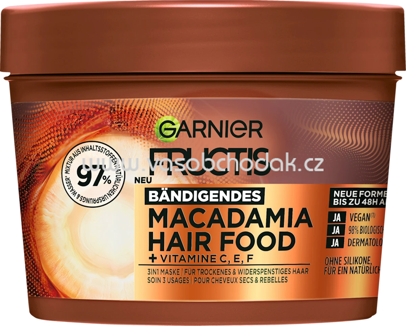 GARNIER FRUCTIS Haarkur Macadamia Hair Food 3in1 Maske, 400 ml GARNIER FRUCTIS Haarkur Macadamia Hair Food 3in1 Maske, 400 ml