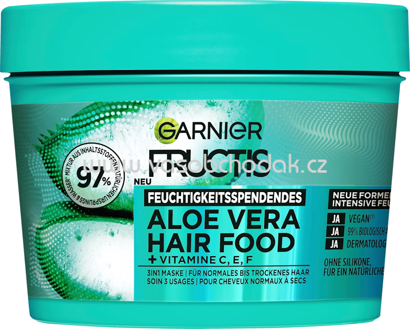 GARNIER FRUCTIS Haarmaske Aloe Vera Hair Food 3in1, trockenes Haar, 400 ml GARNIER FRUCTIS Haarmaske Aloe Vera Hair Food 3in1, trockenes Haar, 400 ml