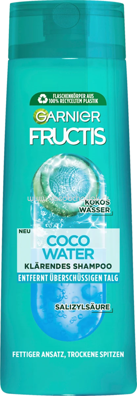 GARNIER FRUCTIS Shampoo Coco Water, fettiger Ansatz & trockene Spitzen, 400 ml