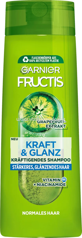 GARNIER FRUCTIS Shampoo Kraft & Glanz, stärkeres & glänzendes Haar, 400 ml
