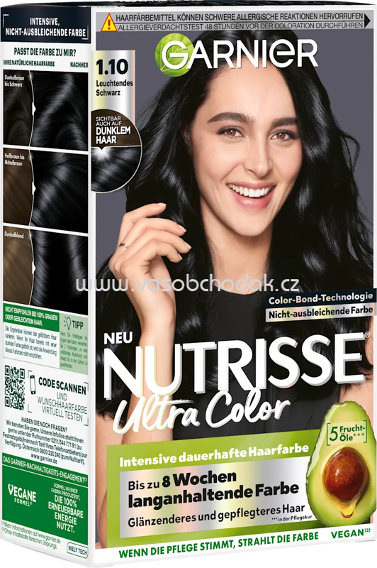 GARNIER NUTRISSE Haarfarbe Ultra Color 1.1 Leuchtendes Schwarz, 1 St