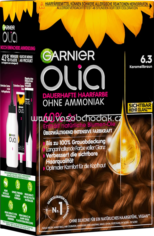GARNIER olia Haarfarbe 6.3 Karamellbraun, 1 St GARNIER olia Haarfarbe 6.3 Karamellbraun, 1 St