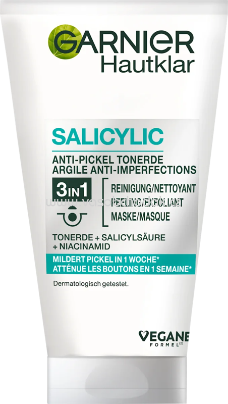 Garnier Skin Active Anti Pickel Reinigungscreme Hautklar 3in1 Tonerde, 150 ml Garnier Skin Active Anti Pickel Reinigungscreme Hautklar 3in1 Tonerde, 150 ml