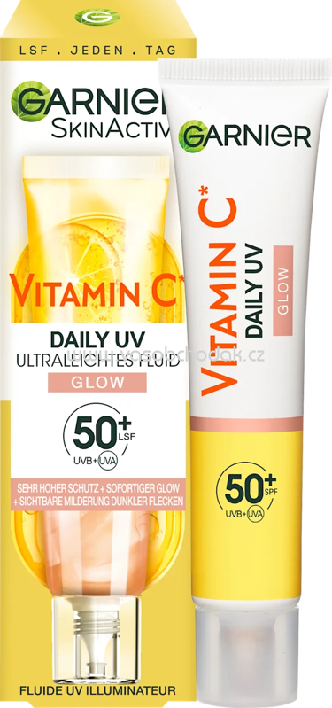Garnier Skin Active Fluid Vitamin C Glow LSF 50+, 40 ml Garnier Skin Active Fluid Vitamin C Glow LSF 50+, 40 ml