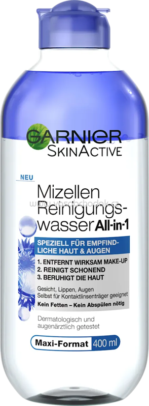 Garnier Skin Active Mizellenwasser empfindliche Haut und Augen All in 1, 400 ml Garnier Skin Active Mizellenwasser empfindliche Haut und Augen All in 1, 400 ml