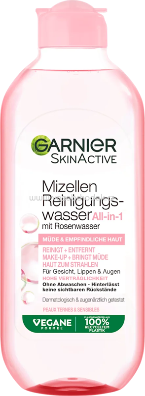 Garnier Skin Active Mizellenwasser Rosenwasser All in 1, 400 ml Garnier Skin Active Mizellenwasser Rosenwasser All in 1, 400 ml