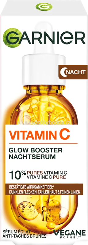 Garnier Skin Active Nachtserum Glow Booster mit Vitamin C & Hyaluronsäure, 30 ml Garnier Skin Active Nachtserum Glow Booster mit Vitamin C & Hyaluronsäure, 30 ml