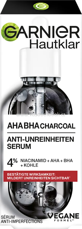 Garnier Skin Active Serum Anti-Unreinheiten AHA + BHA Kohle, 30 ml Garnier Skin Active Serum Anti-Unreinheiten AHA + BHA Kohle, 30 ml