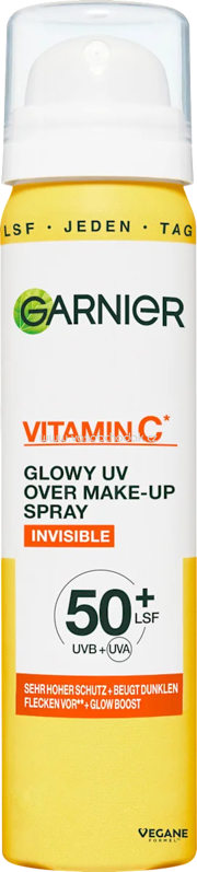Garnier Skin Active Vitamin C Glowy UV Over Make up Spray LSF 50+, 75 ml
