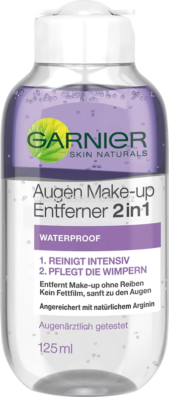 GARNIER SKIN NATURALS Augen Make-up Entferner 2in1, Waterproof, 125 ml GARNIER SKIN NATURALS Augen Make-up Entferner 2in1, Waterproof, 125 ml
