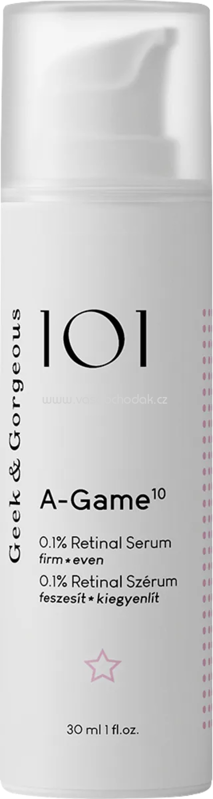 Geek&Gorgeous Serum 101 A-Game-10 0.1% Retinal, 30 ml Geek&Gorgeous Serum 101 A-Game-10 0.1% Retinal, 30 ml