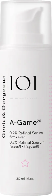 Geek&Gorgeous Serum 101 A-Game-20 0,2% Retinal, 30 ml Geek&Gorgeous Serum 101 A-Game-20 0,2% Retinal, 30 ml
