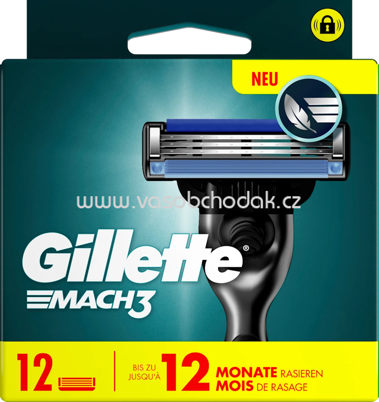 Gillette Rasierklingen, Mach3, 12 St Gillette Rasierklingen, Mach3, 12 St