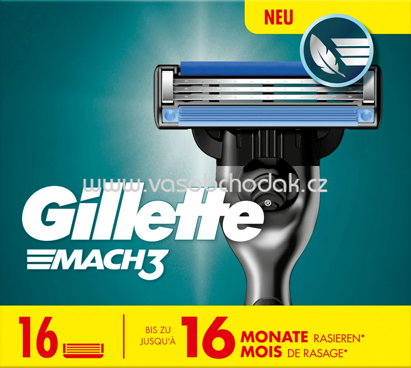 Gillette Rasierklingen, Mach3, 16 St Gillette Rasierklingen, Mach3, 16 St