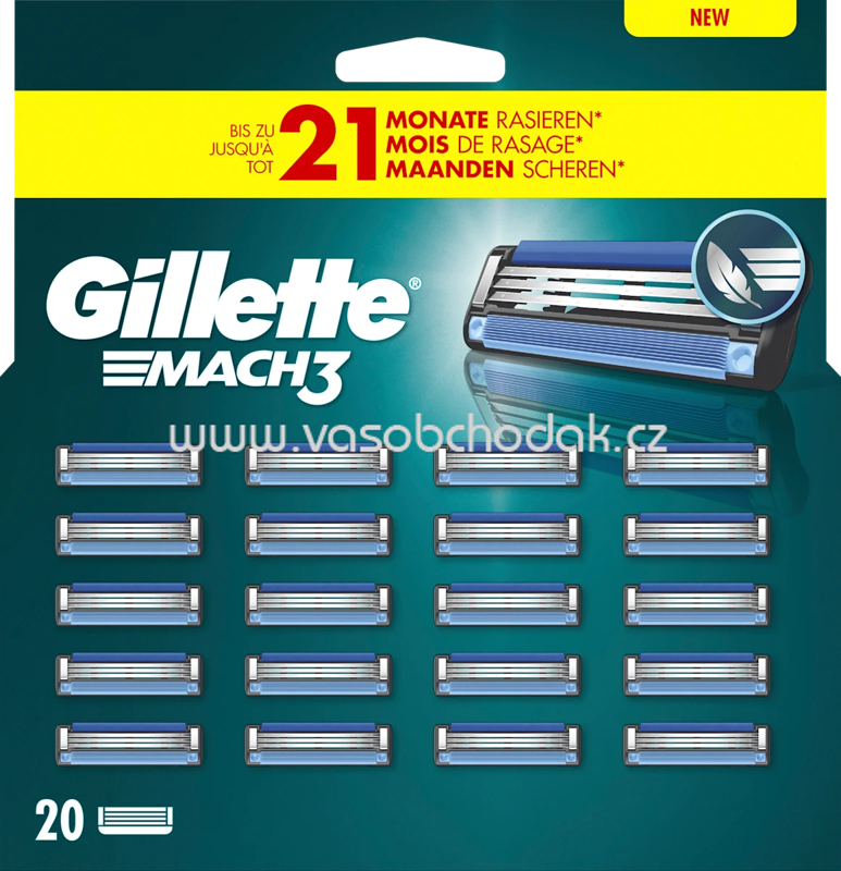Gillette Rasierklingen, Mach3, 20 St Gillette Rasierklingen, Mach3, 20 St