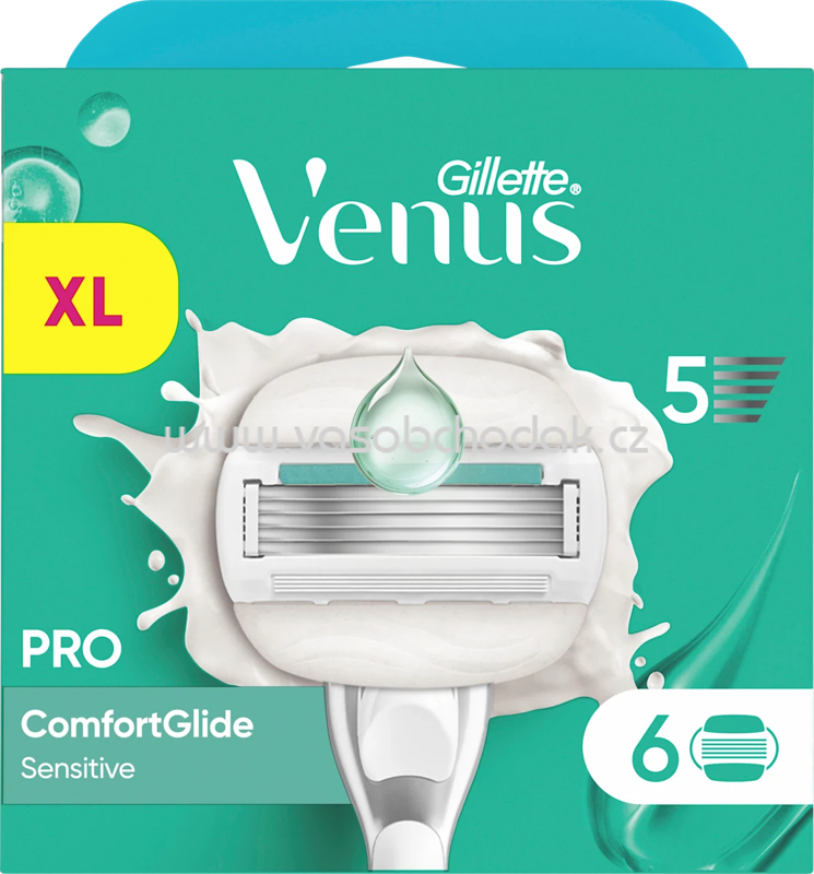 Gillette Venus Rasierklingen, Pro Comfortglide Sensitive, 6 St
