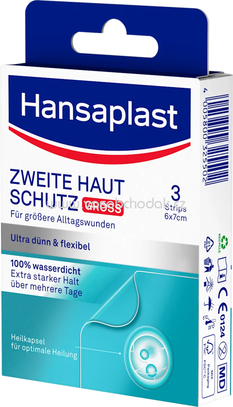 Hansaplast Pflaster Strips Zweite Haut Groß, 3 St