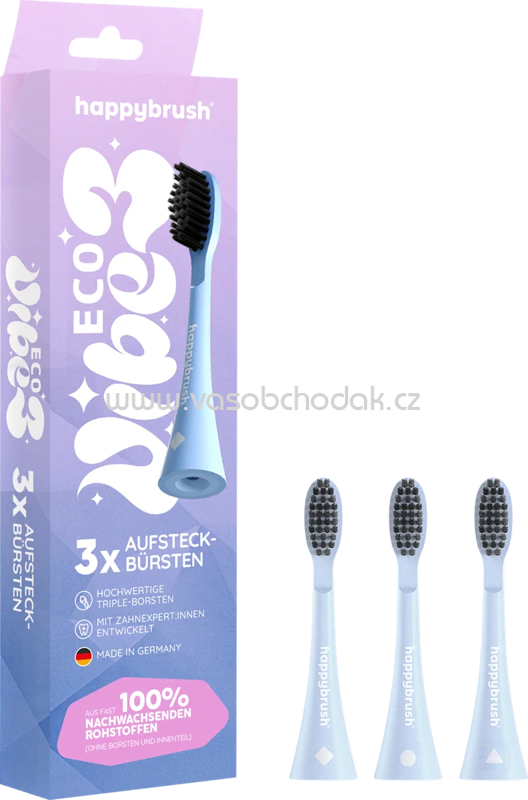 happybrush Aufsteckbürsten Eco Vibe 3 Twenty4Tim, 3 St happybrush Aufsteckbürsten Eco Vibe 3 Twenty4Tim, 3 St