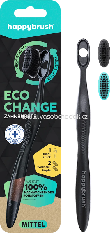 happybrush Zahnbürste Eco Change mit Aufsteckbürsten, 1 St happybrush Zahnbürste Eco Change mit Aufsteckbürsten, 1 St