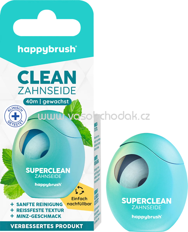 happybrush Zahnseide Clean gewachst, 40 m happybrush Zahnseide Clean gewachst, 40 m