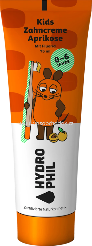Hydrophil Zahnpasta Kinder Die Sendung mit der Maus Aprikose, 0-6 Jahren, 75 ml