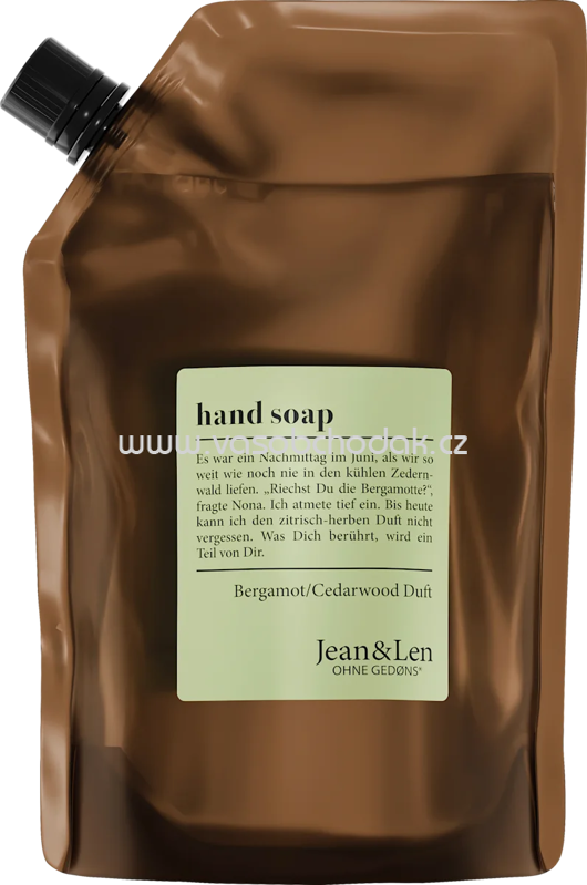 Jean&Len Flüssigseife bergamot & cedarwood, Nachfüllpack, 500 ml Jean&Len Flüssigseife bergamot & cedarwood, Nachfüllpack, 500 ml