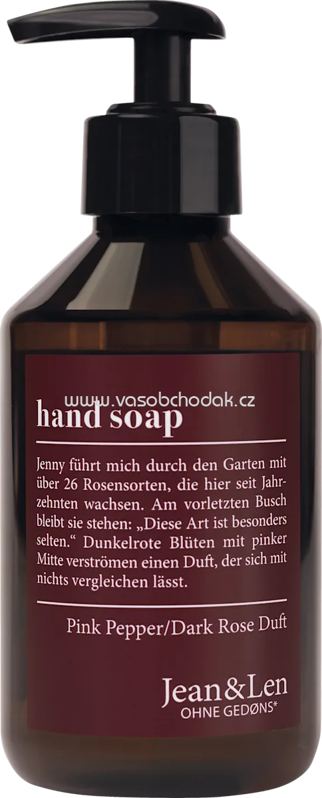 Jean&Len Flüssigseife pink pepper & dark rose, 250 ml Jean&Len Flüssigseife pink pepper & dark rose, 250 ml