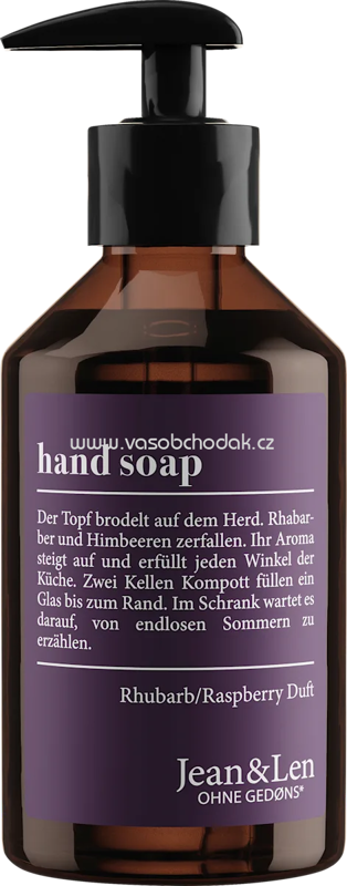 Jean&Len Flüssigseife Rhubarb Raspberry, 250 ml Jean&Len Flüssigseife Rhubarb Raspberry, 250 ml