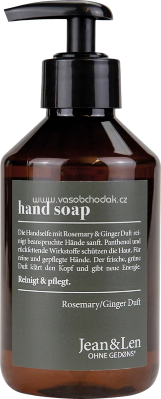 Jean&Len Flüssigseife Rosemary & Ginger, 250 ml Jean&Len Flüssigseife Rosemary & Ginger, 250 ml